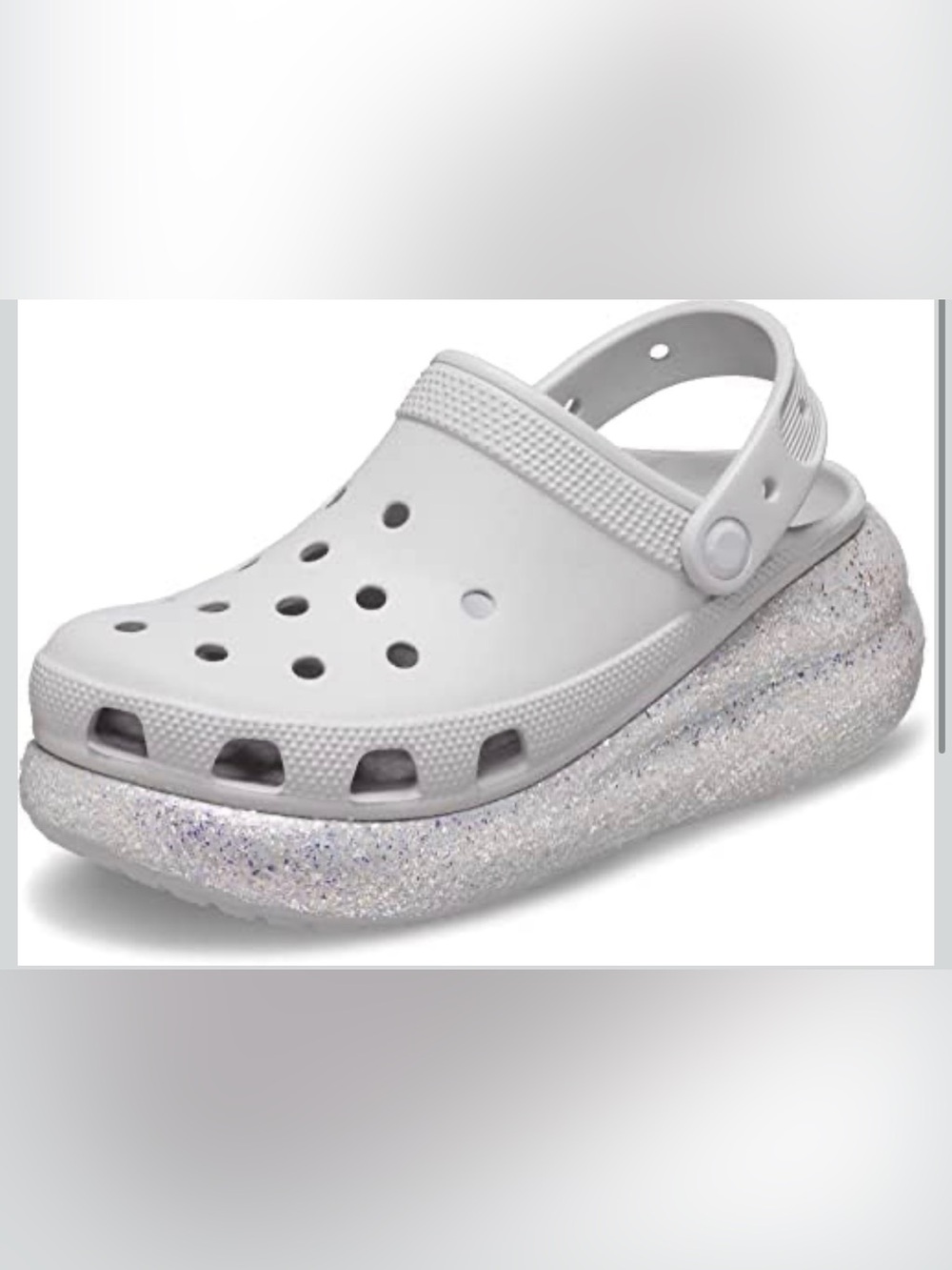 Glitter platform Croc in lavender